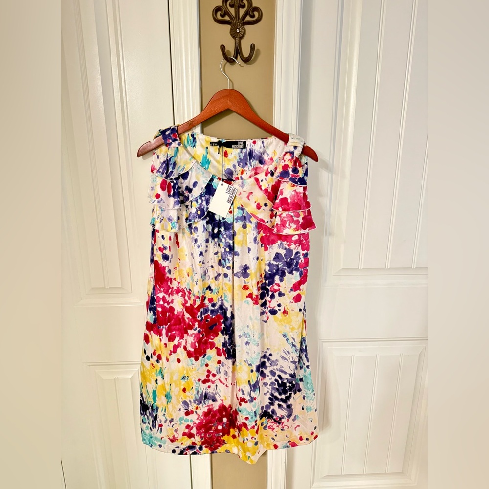 Colorful Ruffled Sleeveless Dress - Picture 2 of 7